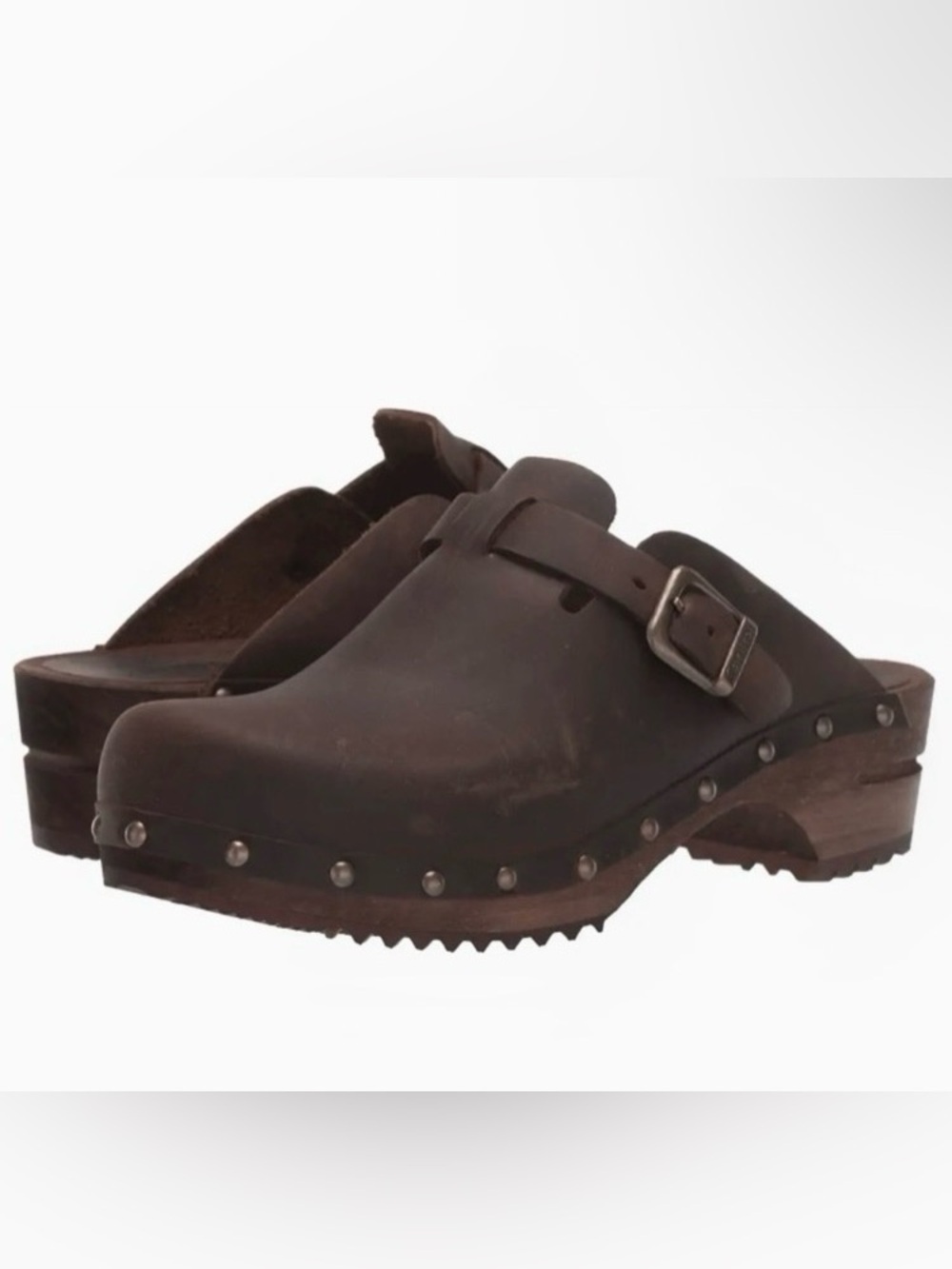 NEW Oiled Leather Women's Clogs in Antique Brown Size 40 9.5 GORG! - Picture 3 of 8
